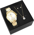 Saint Germain Kit Relógio, Colar e Brinco Feminino Dourado, Movimento Quartzo, 38mm