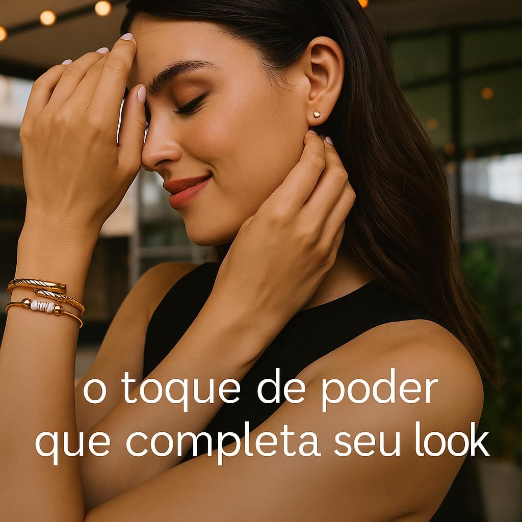 Conjunto de Pulseiras Femininas Banhadas a Ouro 18k – Design Moderno e Ajustável | Aço Inoxidável Premium | Elegância Empilhável para Mulheres Sofisticadas