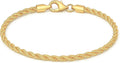 Pulseira Cordão Baiano Torcido Folheada Ouro 18k 2mm