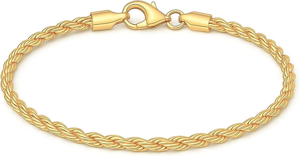 Pulseira Cordão Baiano Torcido Folheada Ouro 18k