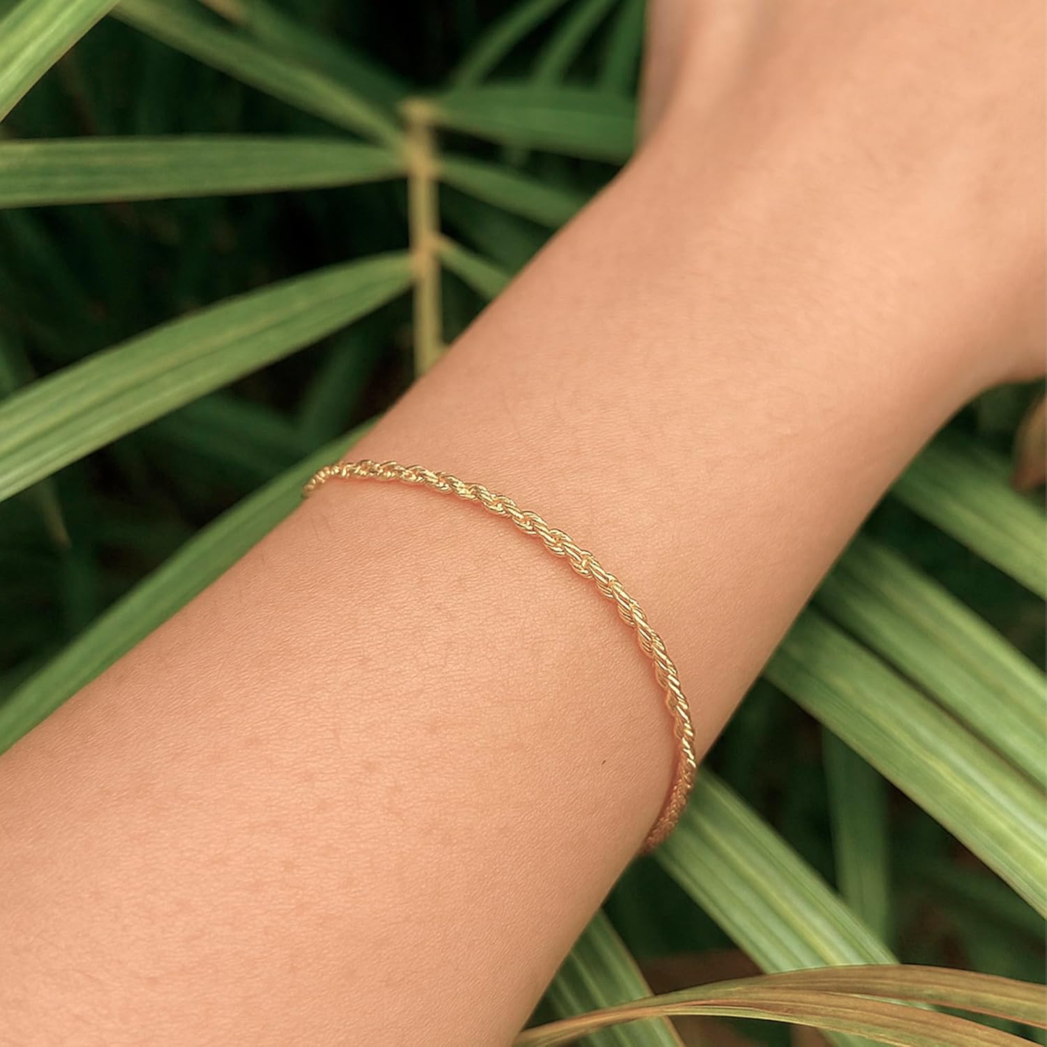 Pulseira Cordão Baiano Torcido Folheada Ouro 18k 2mm