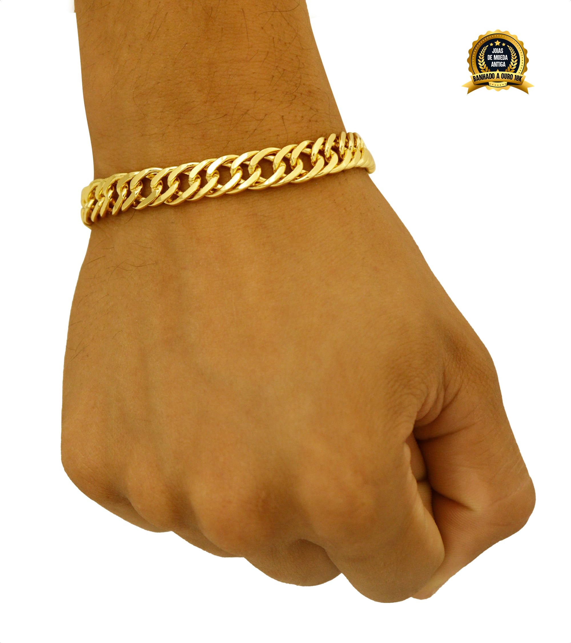 : Pulseira De Moeda Antiga Banhada A Ouro 18k - Grumet 10mm