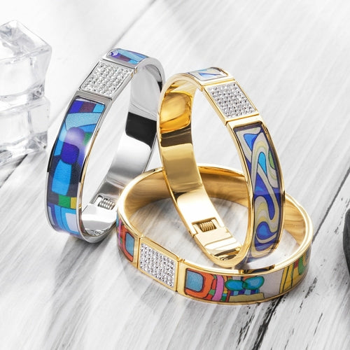 Bracelete Retrô Multicolor Folheado a Ouro 18k