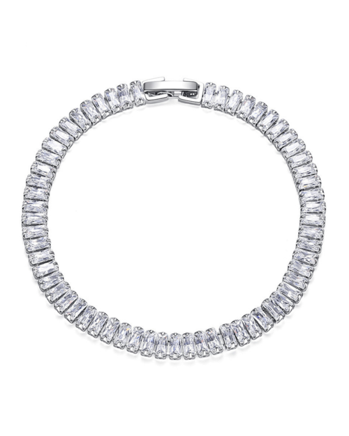 Pulseira Tennis Cravejada Prata 925 Folheada a Ouro 18k
